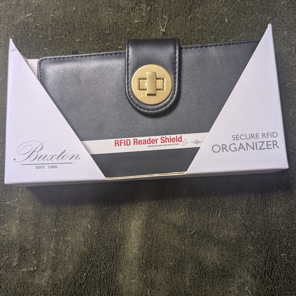 Buxton Black RFID Organizer Wallet